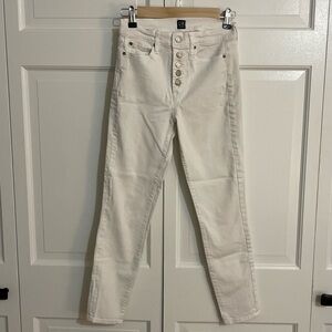 GAP White True Skinny Jeans With Button Fly